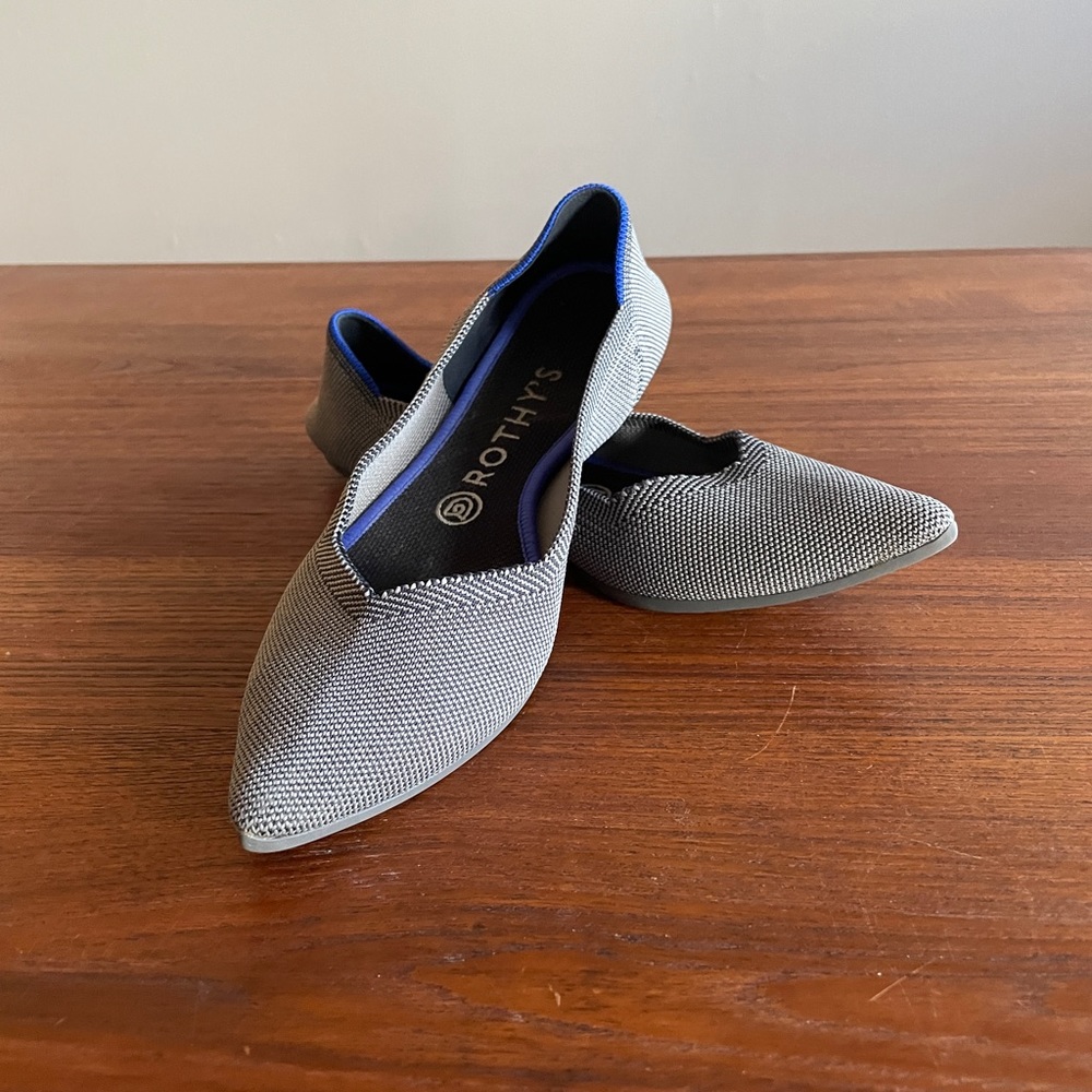 Rothys, The Point knit flats - cloud grey